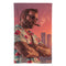Drapeau mural GTA représentant un homme avec des lunettes de soleil, fumant un cigare, avec un regard intense et une chemise à motifs.